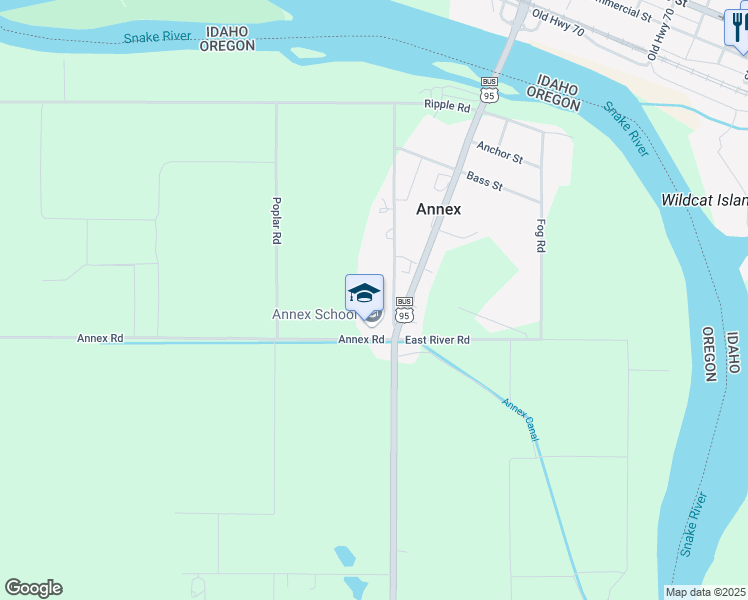 map of restaurants, bars, coffee shops, grocery stores, and more near 402 Annex Road in Ontario