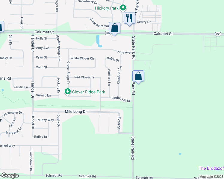 map of restaurants, bars, coffee shops, grocery stores, and more near N9566 Hartford Lane in Appleton