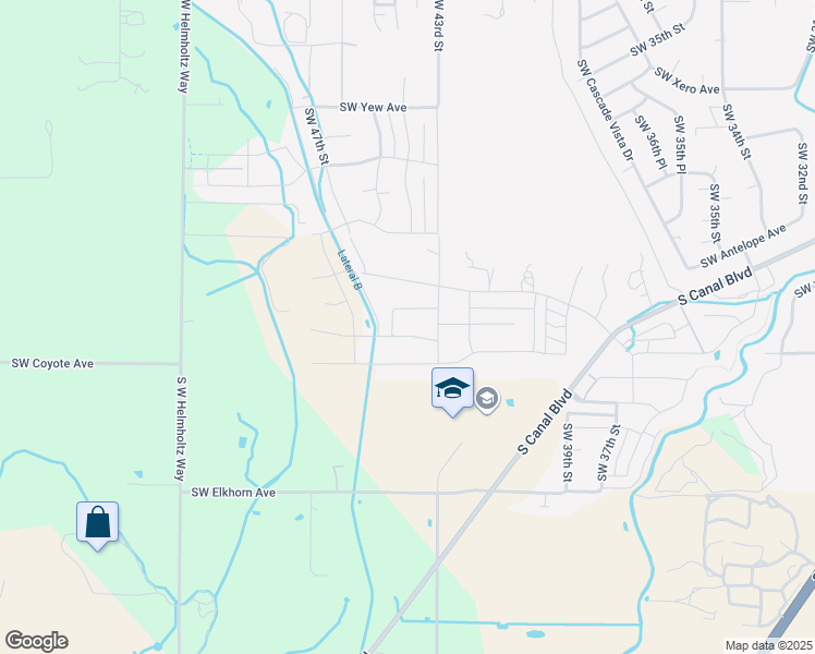 map of restaurants, bars, coffee shops, grocery stores, and more near 4300 Southwest Badger Avenue in Redmond