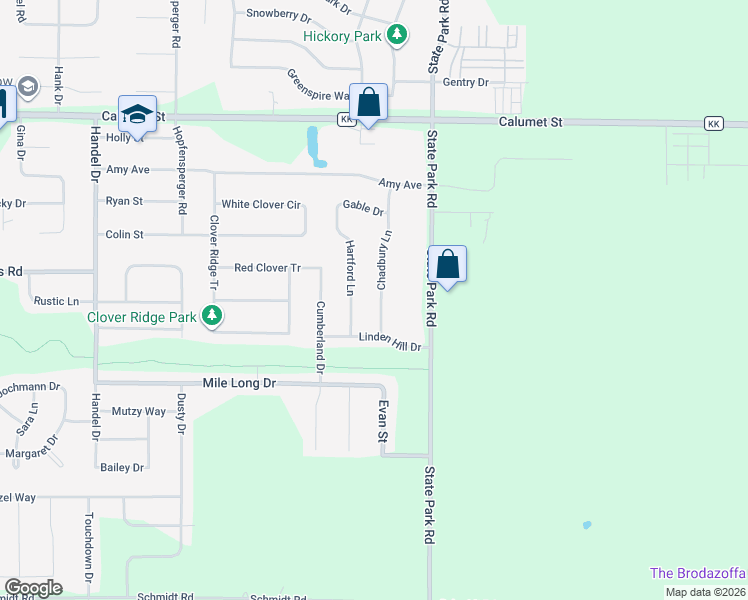map of restaurants, bars, coffee shops, grocery stores, and more near N9560 Chadbury Lane in Appleton