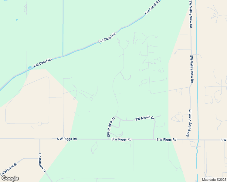 map of restaurants, bars, coffee shops, grocery stores, and more near Joshua Court in Powell Butte