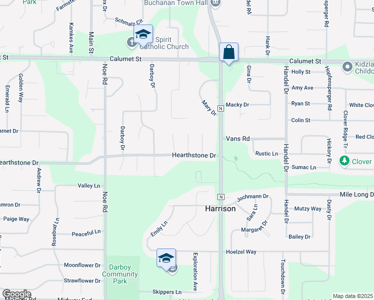 map of restaurants, bars, coffee shops, grocery stores, and more near 9555 Onyx Court in Appleton