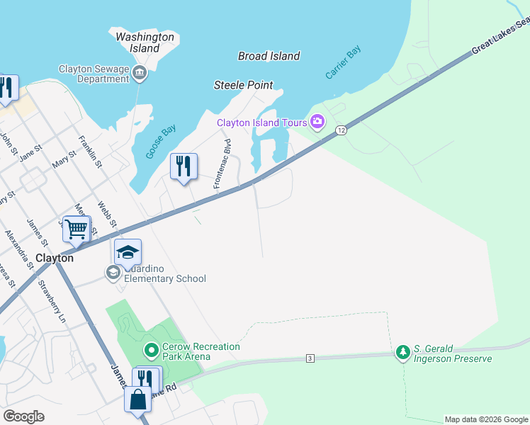 map of restaurants, bars, coffee shops, grocery stores, and more near 205 Cantwell Drive in Clayton