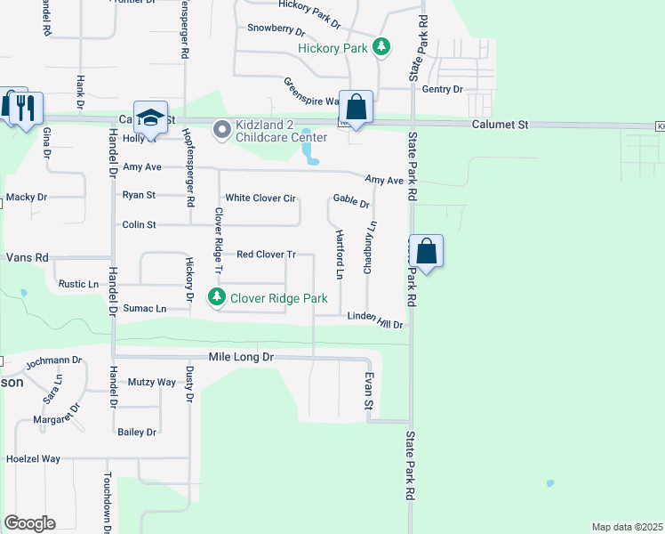 map of restaurants, bars, coffee shops, grocery stores, and more near N9566 Hartford Lane in Appleton