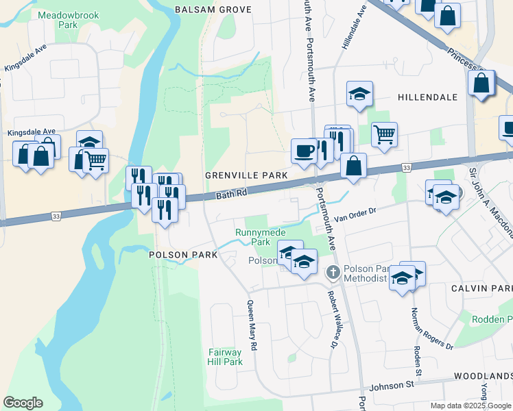 map of restaurants, bars, coffee shops, grocery stores, and more near 75 Notch Hill Road in Kingston