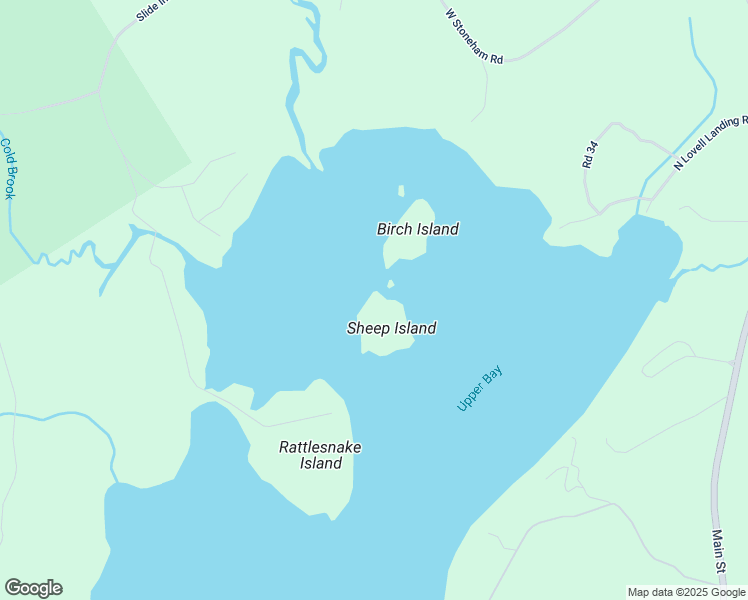 map of restaurants, bars, coffee shops, grocery stores, and more near 6 Rattlesnake Island Road in Lovell
