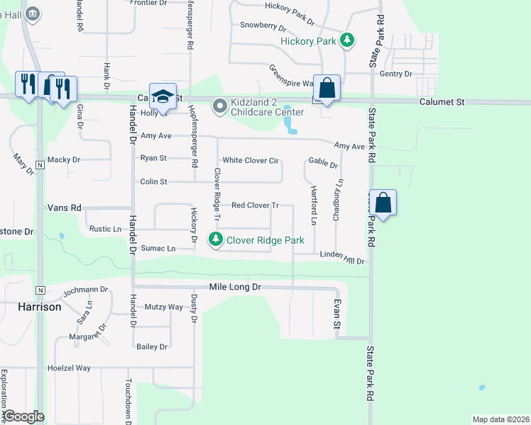 map of restaurants, bars, coffee shops, grocery stores, and more near W5426 Trailwood Lane in Appleton
