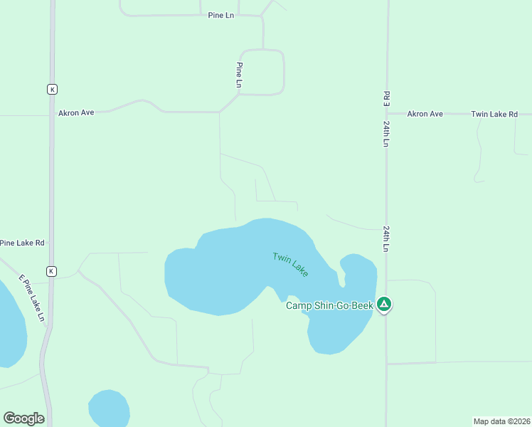 map of restaurants, bars, coffee shops, grocery stores, and more near North Twin Lake Road in Waupaca