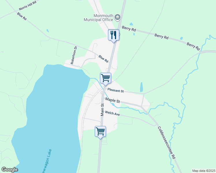 map of restaurants, bars, coffee shops, grocery stores, and more near 772 Main Street in Monmouth