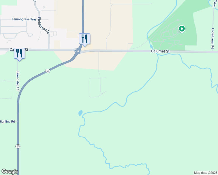 map of restaurants, bars, coffee shops, grocery stores, and more near N9609 Biese Road in Kaukauna