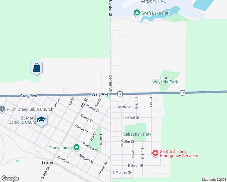 map of restaurants, bars, coffee shops, grocery stores, and more near 840 Center Street in Tracy
