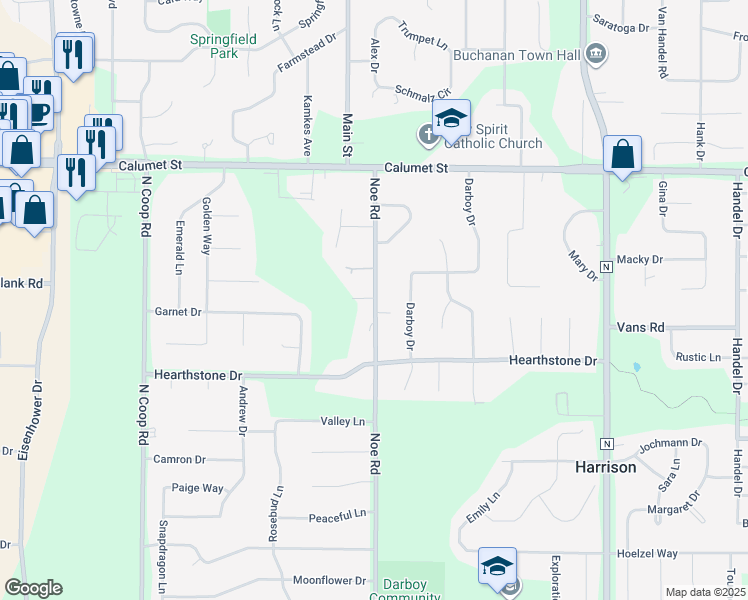 map of restaurants, bars, coffee shops, grocery stores, and more near 5919 Monarch Drive in Appleton