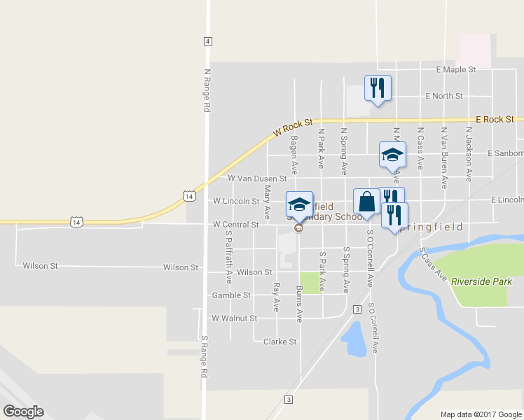 map of restaurants, bars, coffee shops, grocery stores, and more near 14 Mary Avenue in Springfield