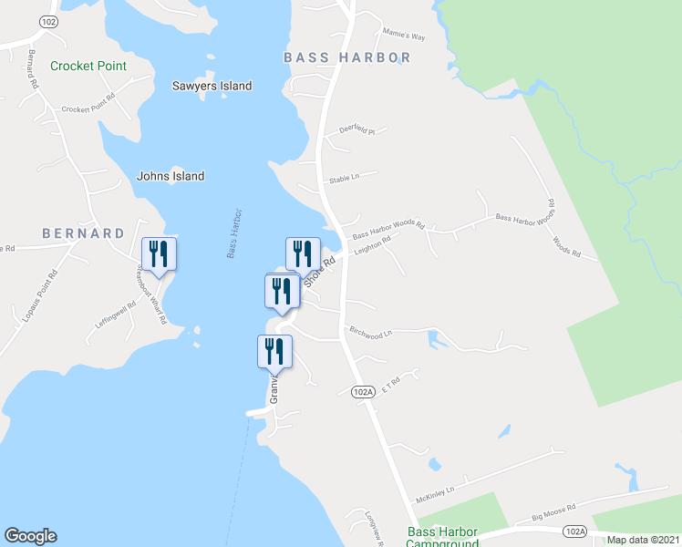 map of restaurants, bars, coffee shops, grocery stores, and more near 181 Harbor Drive in Tremont