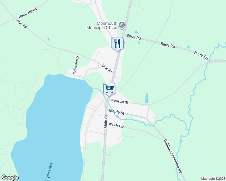 map of restaurants, bars, coffee shops, grocery stores, and more near 772 Main Street in Monmouth