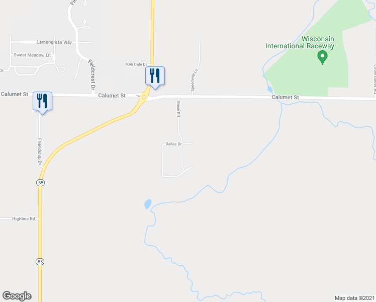 map of restaurants, bars, coffee shops, grocery stores, and more near N9609 Biese Road in Kaukauna