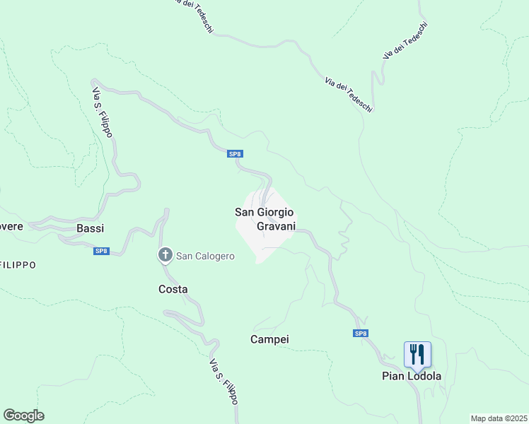 map of restaurants, bars, coffee shops, grocery stores, and more near 1 Via San Giorgio in Gravani