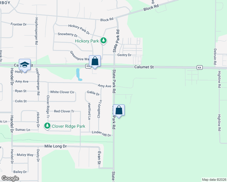 map of restaurants, bars, coffee shops, grocery stores, and more near W5307 Amy Avenue in Appleton