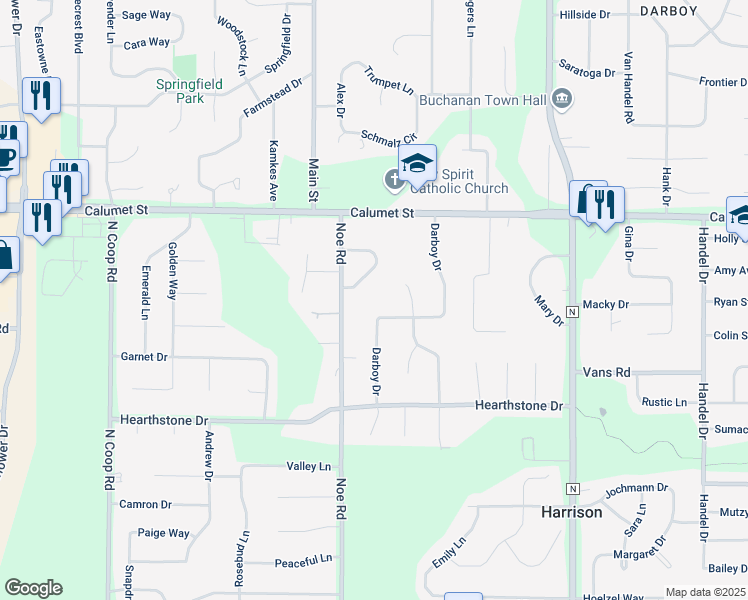 map of restaurants, bars, coffee shops, grocery stores, and more near N9634 Shepherd Lane in Appleton