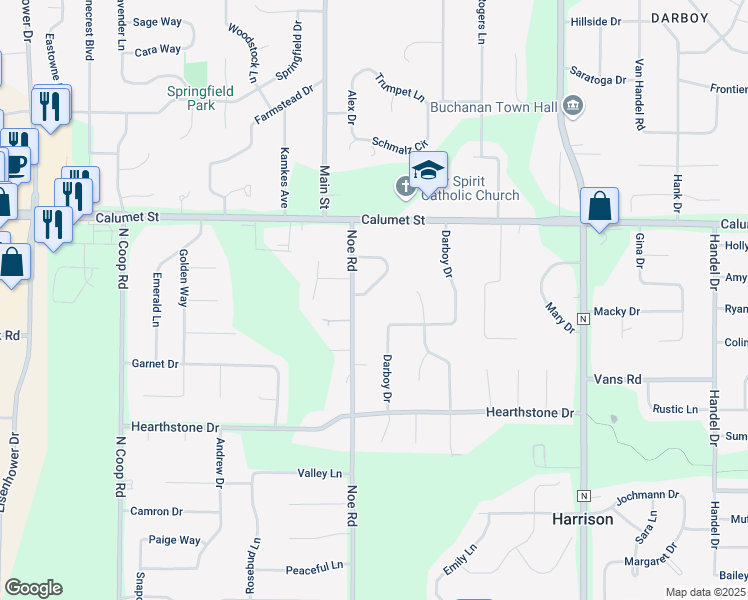 map of restaurants, bars, coffee shops, grocery stores, and more near N9634 Shepherd Lane in Appleton