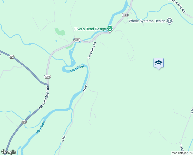 map of restaurants, bars, coffee shops, grocery stores, and more near 397 Pony Farm Road in Moretown