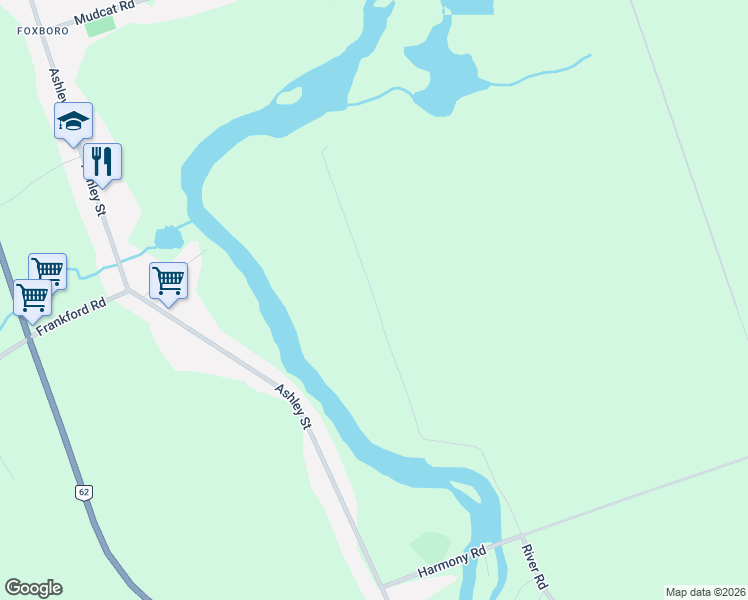 map of restaurants, bars, coffee shops, grocery stores, and more near 877 River Road North in Belleville