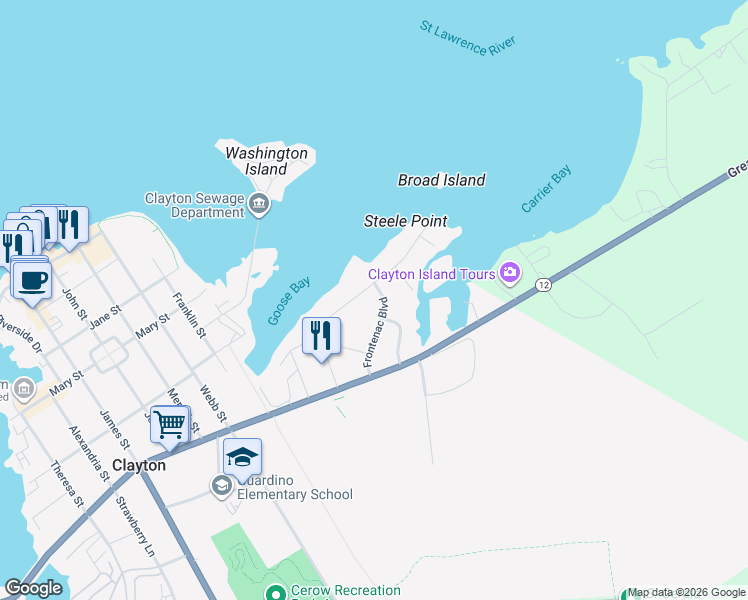 map of restaurants, bars, coffee shops, grocery stores, and more near 230 Frontenac Boulevard in Clayton