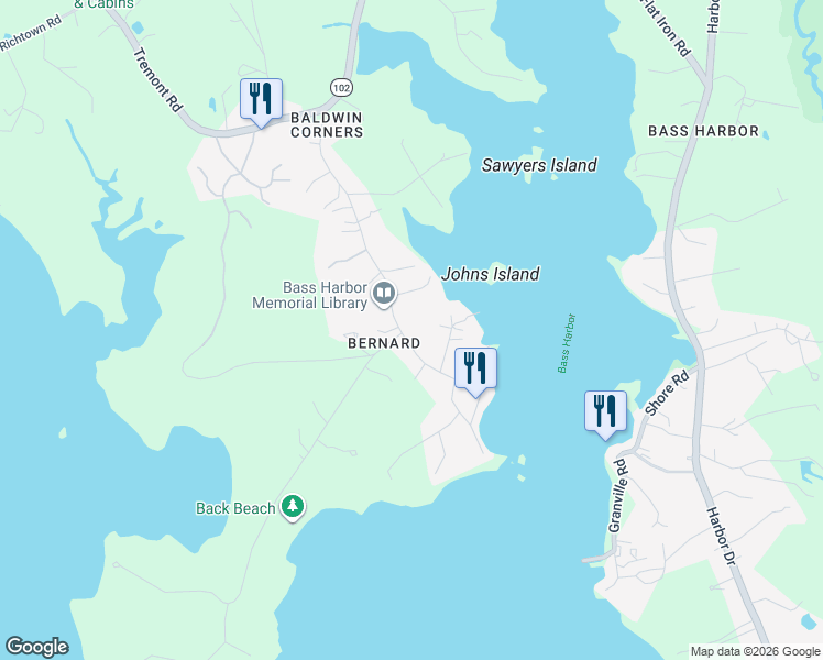 map of restaurants, bars, coffee shops, grocery stores, and more near 110 Bernard Road in Tremont