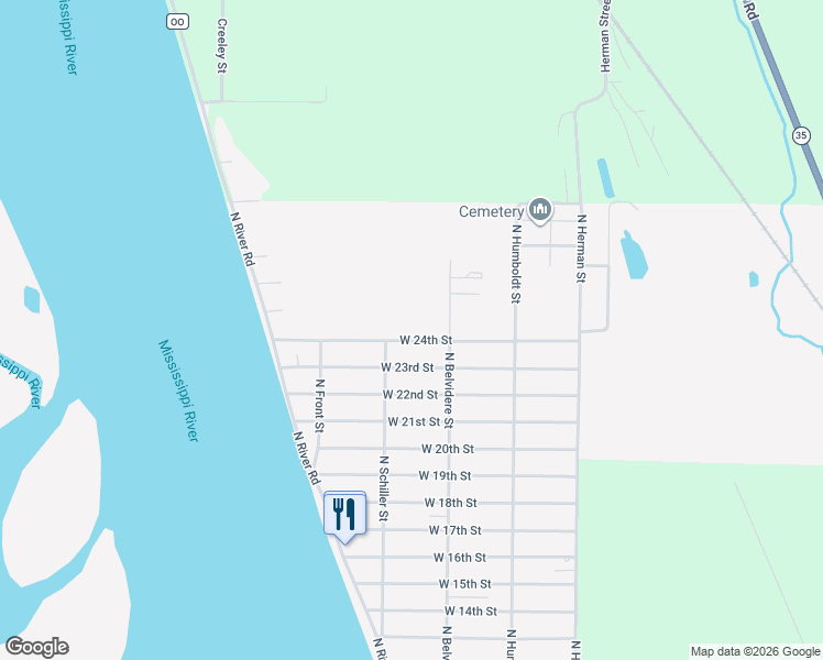 map of restaurants, bars, coffee shops, grocery stores, and more near 264 West 24th Street in Buffalo City