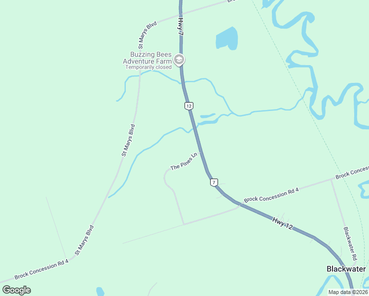 map of restaurants, bars, coffee shops, grocery stores, and more near 13350 Ontario 12 in Brock