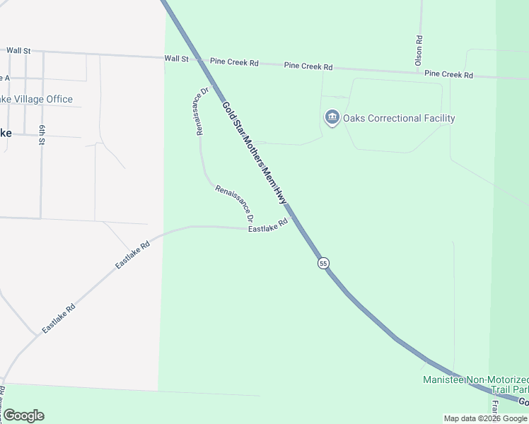 map of restaurants, bars, coffee shops, grocery stores, and more near 401 Renaissance Drive in Manistee