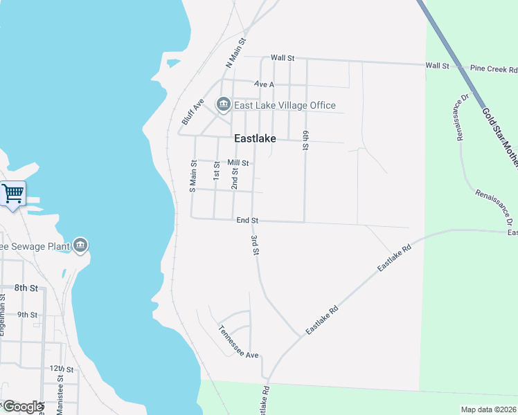 map of restaurants, bars, coffee shops, grocery stores, and more near 425 3rd Street in Eastlake