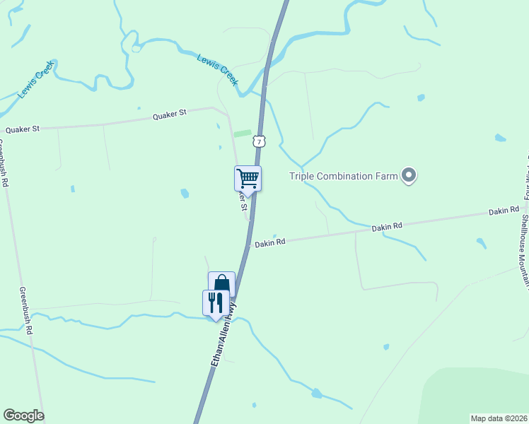 map of restaurants, bars, coffee shops, grocery stores, and more near 5797 U.S. 7 in Ferrisburgh