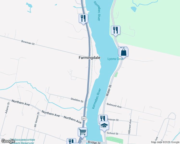 map of restaurants, bars, coffee shops, grocery stores, and more near 307 Maine Avenue in Farmingdale