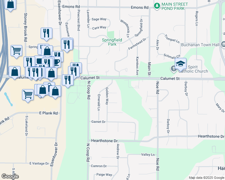 map of restaurants, bars, coffee shops, grocery stores, and more near W6032 Cameo Ct in Appleton