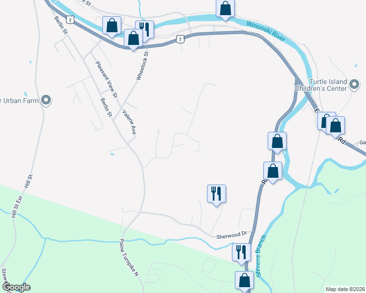 map of restaurants, bars, coffee shops, grocery stores, and more near 23 Hebert Road in Montpelier