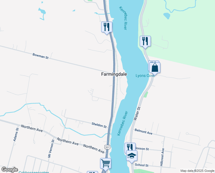 map of restaurants, bars, coffee shops, grocery stores, and more near 13 Carr Lane in Farmingdale