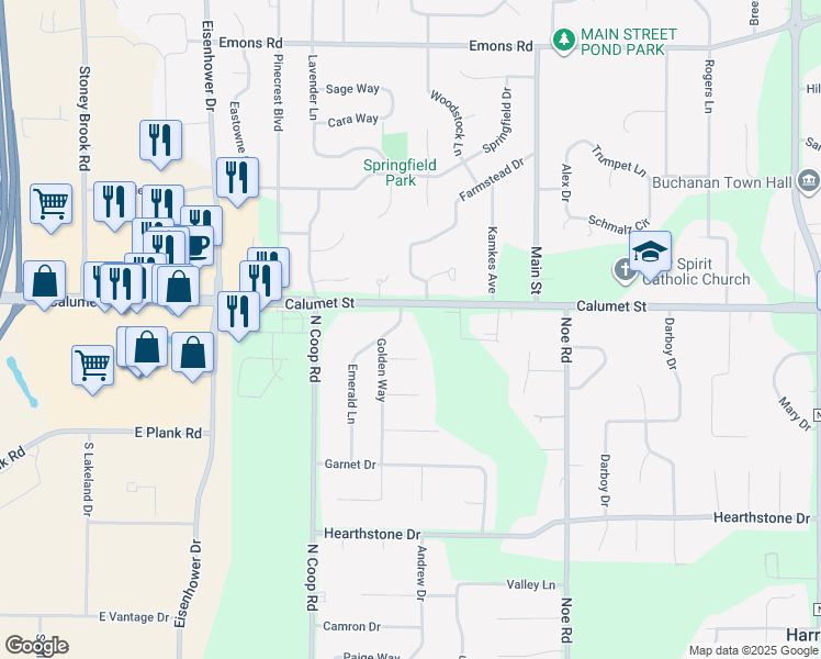map of restaurants, bars, coffee shops, grocery stores, and more near W6032 Cameo Court in Appleton