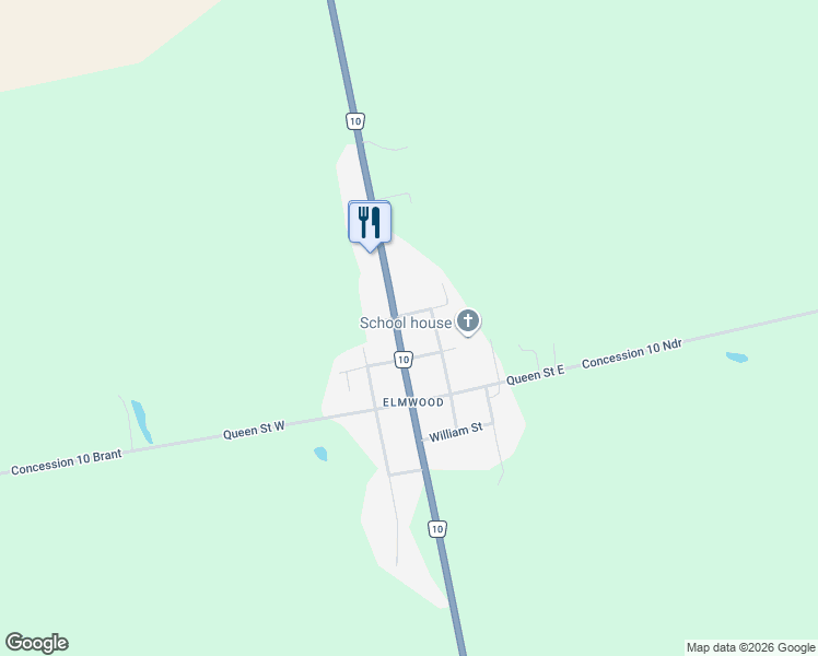 map of restaurants, bars, coffee shops, grocery stores, and more near 41 Church Street East in Elmwood