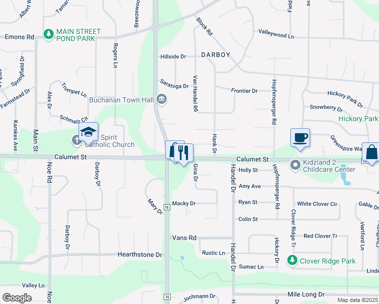 map of restaurants, bars, coffee shops, grocery stores, and more near W2647 Barney Court in Appleton
