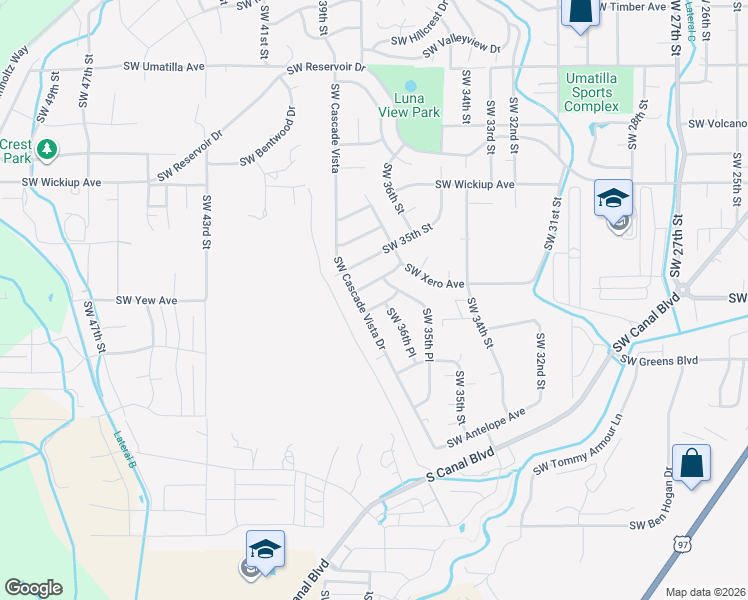map of restaurants, bars, coffee shops, grocery stores, and more near 3741 Southwest Yew Lane in Redmond