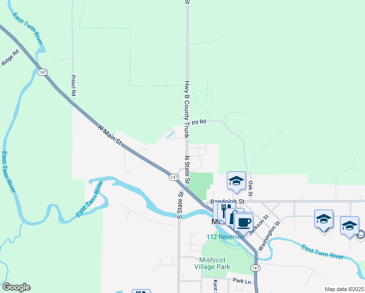 map of restaurants, bars, coffee shops, grocery stores, and more near 761 N State St in Mishicot