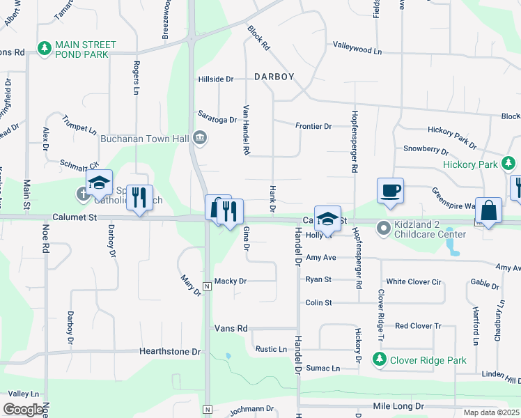 map of restaurants, bars, coffee shops, grocery stores, and more near W2629 Barney Court in Appleton