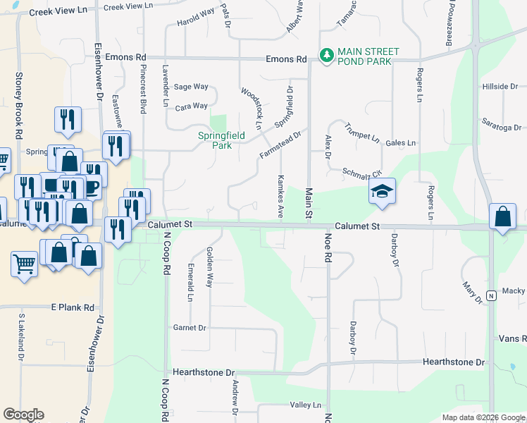 map of restaurants, bars, coffee shops, grocery stores, and more near N107 Kamkes Avenue in Appleton
