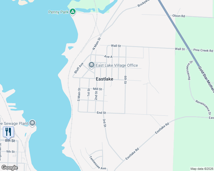 map of restaurants, bars, coffee shops, grocery stores, and more near 501-541 4th Street in Manistee