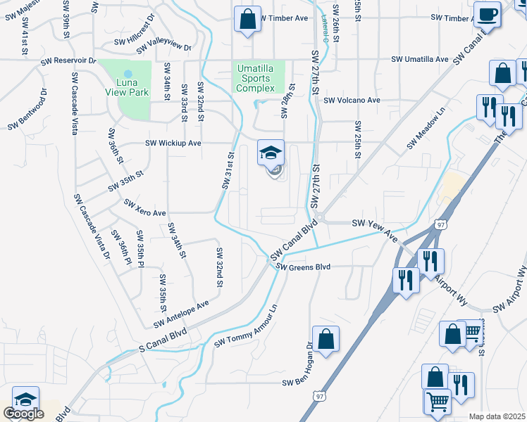 map of restaurants, bars, coffee shops, grocery stores, and more near 2980 Yew Park Lane in Redmond