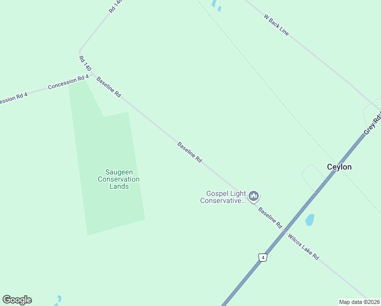 map of restaurants, bars, coffee shops, grocery stores, and more near Baseline Road in Grey County
