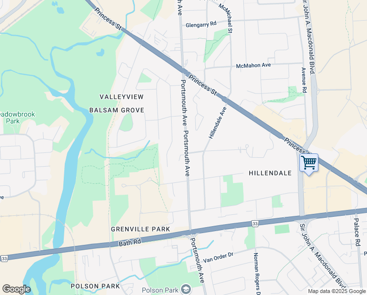map of restaurants, bars, coffee shops, grocery stores, and more near in Kingston