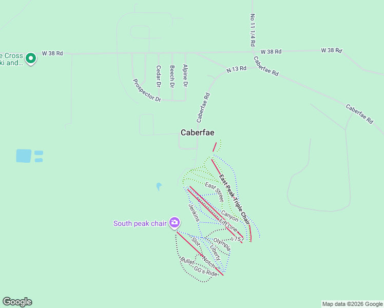 map of restaurants, bars, coffee shops, grocery stores, and more near 6426 Ely Lane in Cadillac