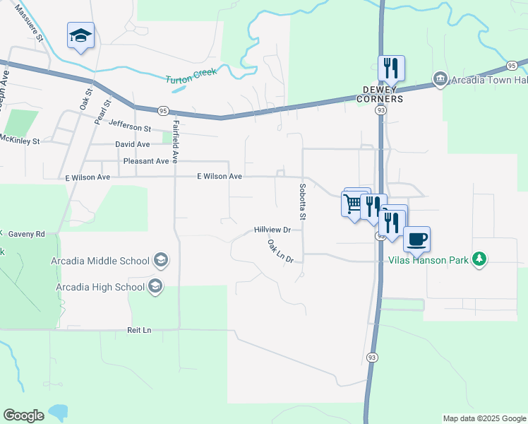 map of restaurants, bars, coffee shops, grocery stores, and more near 543 Chitko Court in Arcadia